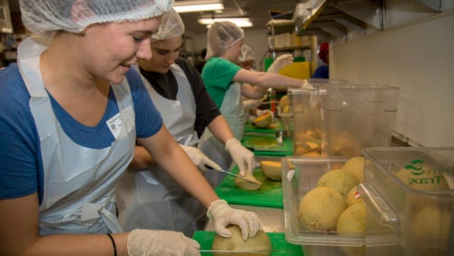 Students prepare food at DC Central Kitchen