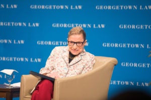 Supreme Court Justice Ruth Bader Ginsburg spoke to Georgetown Law students in Hart Auditorium on September 26.