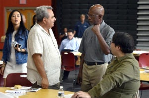 Participants gather together to talk sustainability, equity and resilience