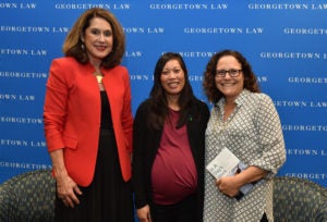 Georgetown Law Professor Jane Aiken, author Bernice Yeung and Professor Naomi Mezey.