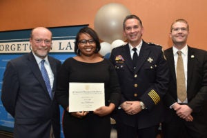 On October 23, Georgetown Law and Metropolitan Police Department's "Police for Tomorrow" Fellowship Program graduated its first cohort of police fellows in a unique program designed to address the challenges of constitutional policing.