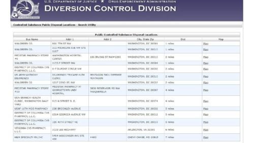 DEA Public Disposal Locations Near 20001