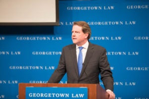 Former White House counsel Don McGahn delivered opening remarks at the January 17 American Bankruptcy Institute (ABI) conference on health care, hosted by Georgetown Law CLE.