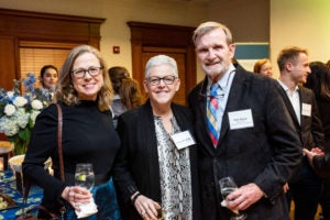 Georgetown Climate Center Executive Director Vicki Arroyo L'94 celebrates GCC's 10th Anniversary with former US EPA Administrator Gina McCarthy and former US Representative Phil Sharp F'64, PHD'74