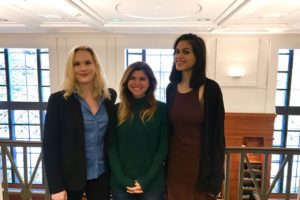 Staff Attorney Lindsey Barrett (L'17), Allegra Kauffman (L'19), Rachel Johns (L'19) and Bridget O'Connell (L'19)(not pictured) worked on a request to the Federal Trade Commission to investigate Google. The students participated in the Communications & Technology Law Clinic of Georgetown Law's Institute for Public Representation.