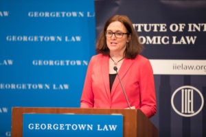 European Union Trade Commissioner Cecelia Malmström spoke at Georgetown Law’s 40th Annual International Trade Update on March 7 to 8.