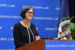 Boston College Law Professor Mary Sarah Bilder delivers the 2019 Ryan Lecture, “The Lady and George Washington: Female Genius in the Age of the Constitution.”