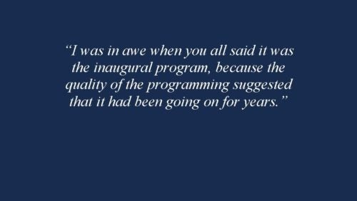 I was in awe when you all said it was the inaugural program, because the quality of the programming suggested that it had been going on for years. 2018-2019 RISE Fellow