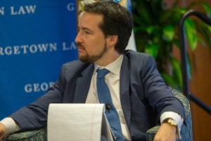 Professor Alvaro Santos, director of Georgetown Law's Center for the Advancement of the Rule of Law in the Americas, at a panel discussion on Argentina in Gewirz Student Center on March 27.