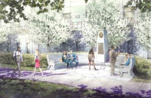 Artist's depiction of planned site to honor Eleanor Holmes Norton. (Rendering by Jeff Stikeman for Robert A.M. Stern Architects.)