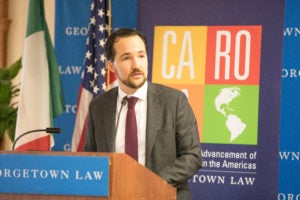 Professor Alvaro Santos and CAROLA hosted a conference on April 22 regarding the U.S.-Mexico-Canada Trade Agreement (USMCA).