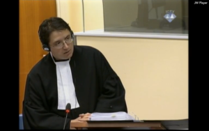 Arthur Traldi (L'06) serving as a prosecutor as The Hague.