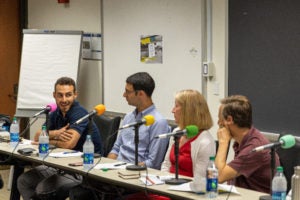 ICAP litigator Seth Wayne with Executive Director Joshua Geltzer, Senior Litigator Mary McCord and "Talking Feds" host Harry Litman.