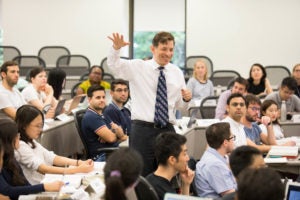 Professor Michael Cedrone teaches 83 international LL.M. students in the 2019 "Foundations of American Law" course.