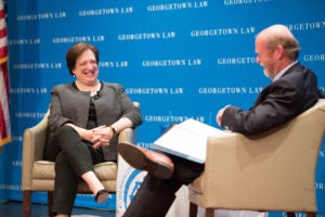 Justice Elena Kagan with Dean William M. Treanor.