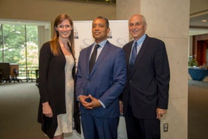 Alexandra Givens of Georgetown Law's Institute for Technology Law & Policy with D.C. Attorney General Karl Racine and Georgetown Law Professor David Vladeck at "Tech Foundations for Congressional Staff" on August 13.