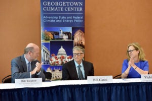 On Tuesday, September 10, the Georgetown Climate Center welcomed technologist, investor, and philanthropist Bill Gates to Georgetown Law for a discussion with a panel of leaders from academia, civil society, finance, industry, policy, and technology.