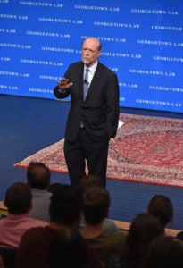 Dean William M. Treanor welcomes students.