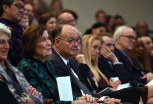 Agnes N. Williams (L'54) with Georgetown University President John J. DeGioia.