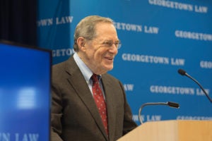 Professor Peter Edelman, faculty adviser of the Georgetown Journal of Poverty Law & Policy, introduced the Journal's symposium, "Fulfilling Olmstead: Community Living for People with Disabilities," at Georgetown Law on November 1.