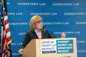 U.S. Senator Maggie Hassan speaks at Center on Poverty event