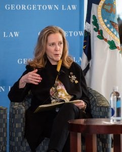 Professor Hillary Sale speaking at Women's Forum