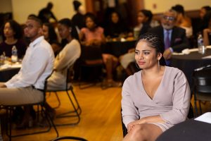 Georgetown Law BLSA President Janae Staicer (L’20) at the BLSA Black History Month culmination dinner.