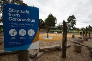 A closed playground in Victoria, Australia.