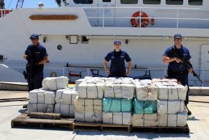 Melissa McCafferty outside of a Coast Guard ship