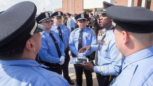 New Orleans police officers meet