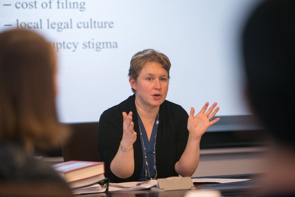 Professor Anne Fleming teaching a class