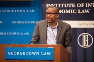 Chris Brummer speaking at Georgetown Law's 40th Annual International Trade Update on March 7, 2019.