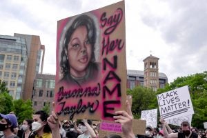 A Black Lives Matter rally in New York City on June, 2020.