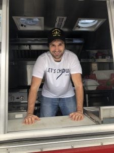 Jordan Foley in a food truck.