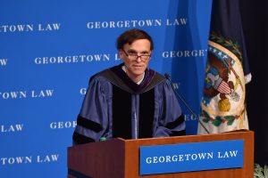 Judge Robert A. Katzmann speaking at Dean William M. Treanor's Installation as the Paul Regis Dean Leadership Chair in 2019