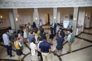 Tours of the Edward Bennett Williams Law Library were a popular orientation week activity.