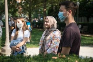 Prospective applicants on a tour.