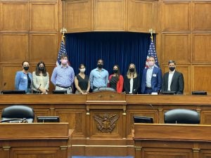 Students and staff in the the Chairman Elijah E. Cummings hearing room