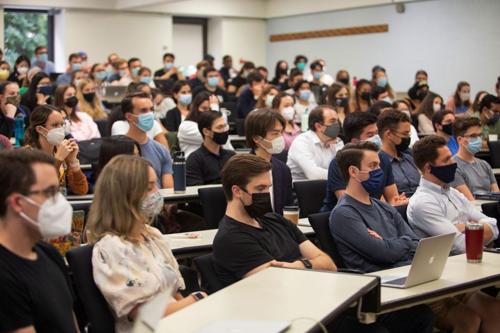 Students attend the Supreme Court Institute Preview event.