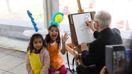 Two children sit for a portrait