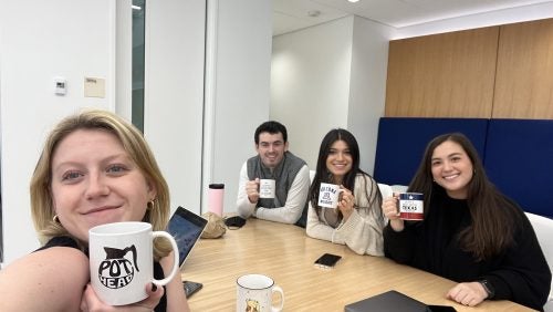 Students enjoy a study break