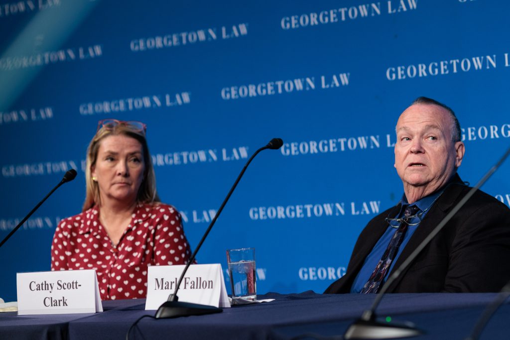 Author Cathy Scott-Clark and speaker Mark Fallon