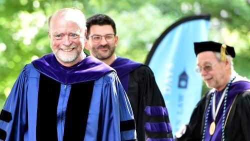 Dean William M. Treanor and colleagues at one of the Law Center campus Celebration Days events