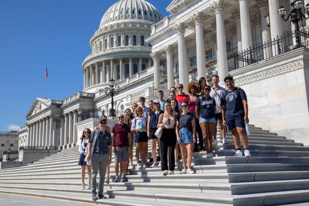 A group of students in front of the U.S. Capitol Building