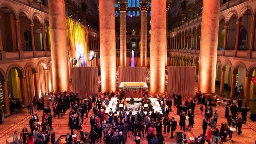 The reunion gala cocktail reception at the National Building Museum