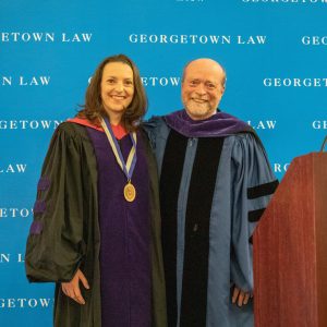 Prof. Lilian Faulhaber standing with Dean William M. Treanor