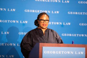 Deborah Archer, ACLU President and Associate Dean and Professor of Clinical Law at NYU, presented the keynote talk at a Georgetown Law symposium on legal clinics and racial justice.