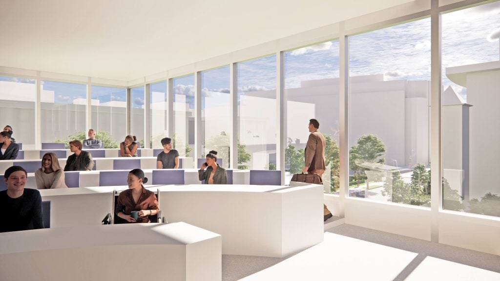 Architectural rendering of a classroom space