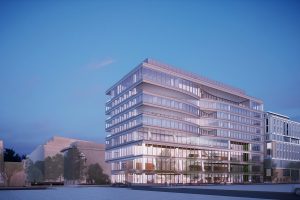 Architectural rendering of Daniel Tsai Hall, to be constructed on the Georgetown Law campus