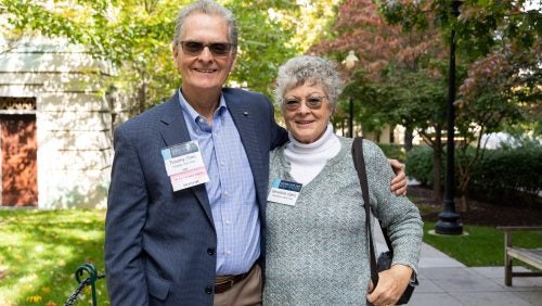 A man and woman standing together